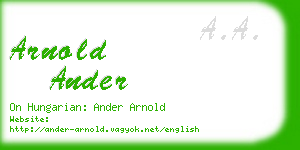 arnold ander business card